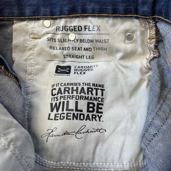 Carhartt Jeans Mens 38x30 Relaxed Fit Rugged Flex Straight‎ Leg Workwear Pants - Picture 3 of 10